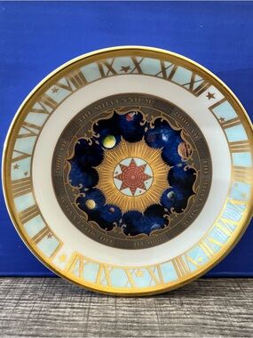 Royal Worcester Porcelain 2000 AD Decorative Plate in Blue and Gold 4 1/2”